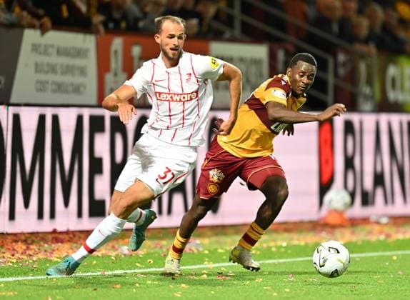 Ibrahim Said of Motherwell and Max Rosenfelder of SC Freiburg Motherwell v Freiburg, UEFA Conference League, Play-Off Round, First Leg, Football, Fir Park, Motherwell, Scotland, UK - 20 Aug 2026Motherwell Fir Park Scotland United Kingdom  Copyright: xMarkxRunnacles Shutterstockx 17108687bw