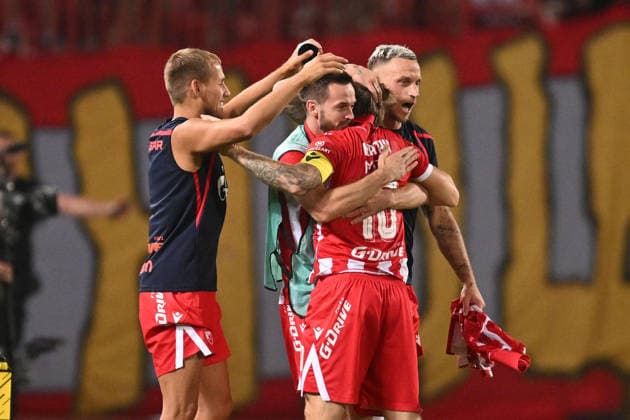 CRVENA ZVEZDA vs VIKTORIA PLZEN VLADIMIR LUCIC, MIRKO IVANIC, ALEKSANDAR KATAI ,MARKO ARNAUTOVIC football Crvena zvezda vs Viktoria Plzen UEFA Europa league qualifications match at Rajko Mitic stadium , Belgrade 20.08.2026 Foto: FOOTBALL, UEFA EUROPA LEAGUE QUALIFICATIONS, CRVENA ZVEZDA, RED STAR, VIKTORIA PLZEN Belgrade Rajko Mitic stadium Serbia Copyright: xMarkoxMetlas xMNxPressx