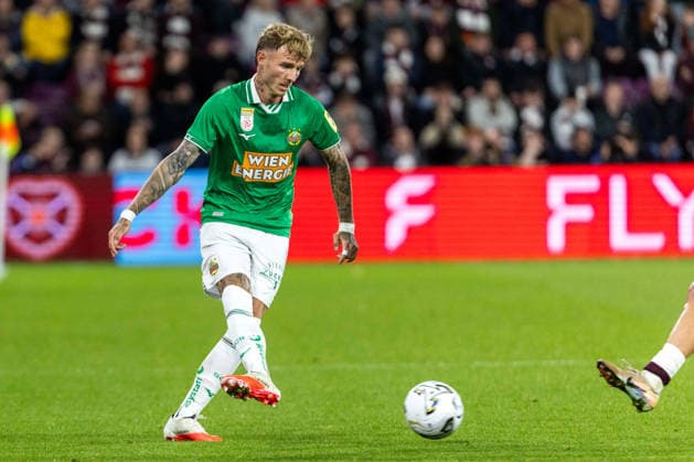 SOCCER - UEFA ECL, Hearts vs Rapid EDINBURGH,SCOTLAND,20.AUG.26 - SOCCER - UEFA Conference League, play-off, Heart of Midlothian FC vs SK Rapid Wien. Image shows Bendeguz Bolla (Rapid).  GEPAxpictures xPhilippxBrem
