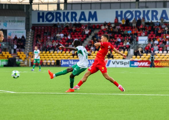 Fussball: Dänemark: UEFA Conference League Playoff Hinspiel 2026 2027 - 20.08.2026 - FC Nordsjaelland vs. FC St. Gallen 1879 - Right to Dream Park (Farum, Dänemark); Aliou BaldÃ (FC St. Gallen 1879, 14) Farum Right to Dream Park Region Hovedstaden Dänemark *** Soccer Denmark UEFA Conference League Playoff First Leg 2026 2027 August 20, 2026 FC Nordsjaelland vs. FC St. Gallen 1879 Right to Dream Park, Farum, Denmark Aliou Baldo FC St. Gallen 1879, 14 Farum Right to Dream Park, Capital Region, Denmark Copyright: xAmiirxAmedjouax