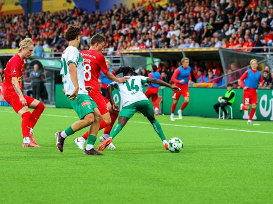 Fussball: Dänemark: UEFA Conference League Playoff Hinspiel 2026 2027 - 20.08.2026 - FC Nordsjaelland vs. FC St. Gallen 1879 - Right to Dream Park (Farum, Dänemark); Aliou BaldÃ (FC St. Gallen 1879, 14) Farum Right to Dream Park Region Hovedstaden Dänemark *** Soccer Denmark UEFA Conference League Playoff First Leg 2026 2027 August 20, 2026 FC Nordsjaelland vs. FC St. Gallen 1879 Right to Dream Park Farum, Denmark Aliou Baldé FC St. Gallen 1879, 14 Farum Right to Dream Park, Capital Region, Denmark Copyright: xAmiirxAmedjouax
