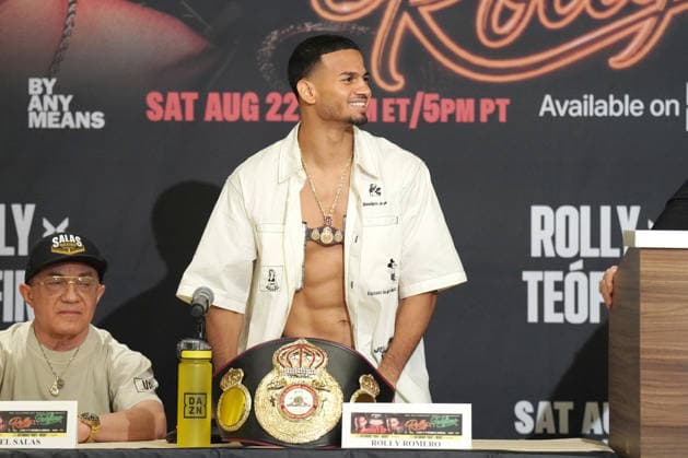 Rolando Romero,Rollys,Rolly,Teofimo Lopez,August 20 2026,Las Vegas,Nevadas,Nevada,Park MGM Resort and Casino,Pressekonferenz press conference, PK, Pressekonferenz Las Vegas Nevada United States Copyright: xTomxHoganx-xHoganphotos.comx916x947x8354xtomhoganphotos@gmail.comx RollyLopezPressConf_Hoganphotos16414