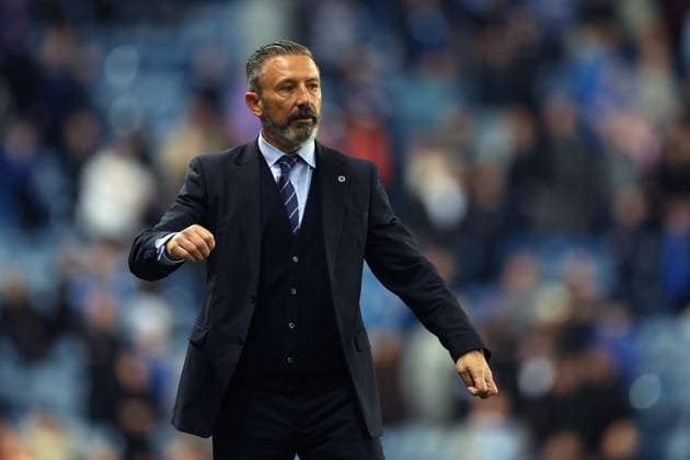 Rangers manager Derek McInnes reacts during the UEFA Conference League play-off round first leg at Ibrox Stadium, Glasgow. Rangers v Jablonec - UEFA Conference League - Play-Off Round First Leg - Ibrox Stadium, Glasgow, Lanarkshire, Scotland, UK - 20 Aug 2026Glasgow Ibrox Lanarkshire United Kingdom  Copyright: xO Rourke RangersxFC Shutterstockx 17110133y