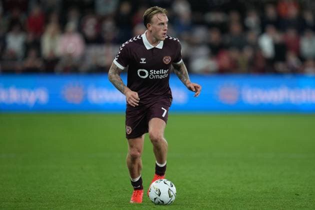 Calvin Miller of Heart of Midlothian Heart of Midlothian v Rapid Vienna, UEFA Conference League, Play-Off Round, First Leg, Football, Tynecastle Park, Edinburgh, Scotland, UK - 20 Aug 2026Edinburgh Tynecastle Park United Kingdom  Copyright: xPetexSummers Shutterstockx 17108692gg