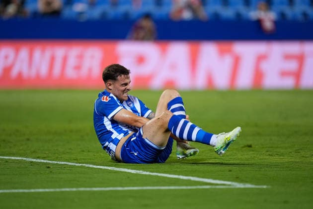 August 20, 2026, Leganes, Madrid, Spain: Toni Martinez of Deportivo Alaves reacts during the Spanish League, LaLiga EA Sports, football match played between Rayo Vallecano and Deportivo Alaves at Butarque stadium on August 20, 2026, in Leganes, Madrid, Spain. Leganes Spain - ZUMAa181 20260820_zaa_a181_125 Copyright: xDennisxAgyemanx