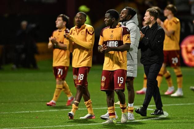 Motherwell v SC Freiburg UEFA Europa Conference League Ibrahim Said of Motherwell thanks at full time during the UEFA Europa Conference League Play-Off First Leg match at Fir Park, Motherwell 20 08 2026 UK Newspapers OUT Copyright: xJamiexJohnstonx FIL-23808-0073