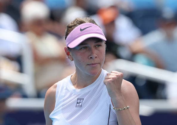 August 20, 2026, Mason, Ohio, USA: AMANDA ANISIMOVA of USA during the match against J. Pegula of USA in quarterfinals of tennis tournament WTA, Tennis Damen 1000 Cincinnati Open in Mason, USA. Anisimova 4:6 6:2, 6:7 Tennis: Cincinnati Open - Amanda Anisimova 4:6 6:2, 6:7 (4-7)  - ZUMAc278 20260820_zsp_c278_027 Copyright: xMarcinxCholewinskix