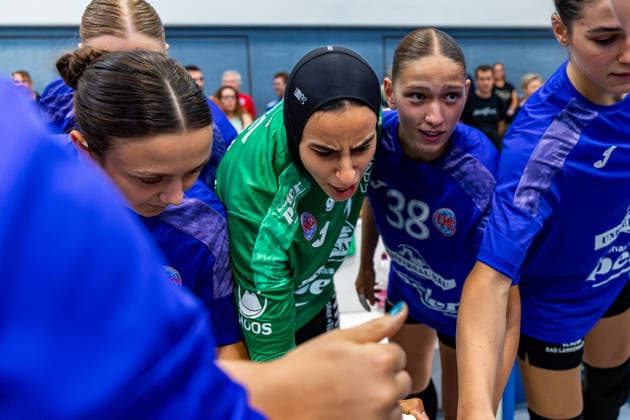 20.08.2026, GER, Handball, Frauen, Saison 2026 2027, Alsco 1.Bl, Testspiel, Thueringer HC - BSV Sachsen Zwickau Maie Gomma (Thueringer HC,1), Sabrina Troester (Thueringer HC,19), Dilayla Alarslan (Thueringer HC,38) Mühlhausen Görmarhalle Thüringen Deutschland *** August 20, 2026, GER, Handball, Women, 2026–2027 Season, Alsco 1 Bl, Friendly Match, Thuringer HC vs. BSV Sachsen Zwickau, Maie Gomma (Thuringer HC, 1), Sabrina Troester (Thuringer HC, 19), Dilayla Alarslan (Thuringer HC, 38), Görmarhalle, Mühlhausen, Thuringia, Germany