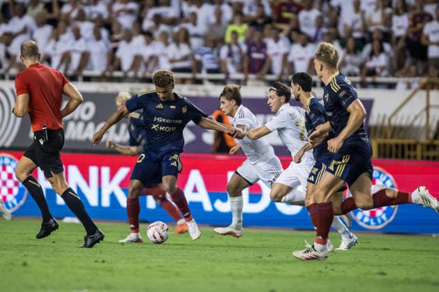 HNK Hajduk Split v Rakow Czestochowa - UEFA Conference League 2026 27 Play Off Round First Leg Lamine Diaby-Fadiga of Rakow Czestochowa in action during the UEFA Conference League 2026 27 play off first leg match between HNK Hajduk Split and Rakow Czestochowa at Poljud Stadium on August 20, 2026 in Split, Croatia.  ZvonimirxBarisin PIXSELL