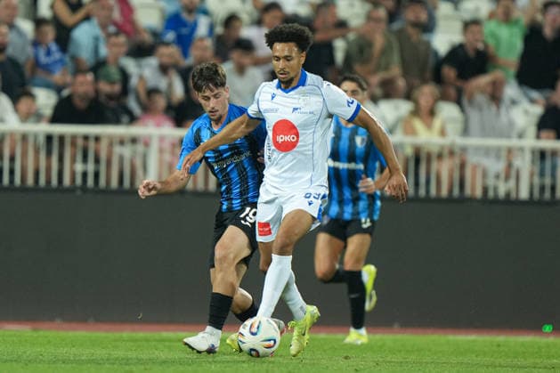 ESP: UEFA Conference League 2026 2027 Drita Kosovo vs Inter Escaldes Kemehlo Nguena of Drita during UEFA Conference League between Drita Kosovo vs Inter Escaldes played at Fadil Vokrri Stadium in Pristina, Kosovo on August 20, 2026 in Spain Spain Futbol *** ESP UEFA Conference League 2026–2027: Drita Kosovo vs. Inter Escaldes. Kemehlo Nguena of Drita during the UEFA Conference League match between Drita Kosovo and Inter Escaldes, played at Fadil Vokrri Stadium in Pristina, Kosovo, on August 20, 2026. Spain, Spanish Soccer Copyright: xAgenciaxLOFx