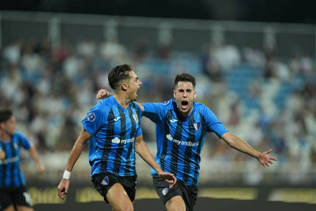 ESP: UEFA Conference League 2026 2027 Drita Kosovo vs Inter Escaldes Domi Berlanga of Inter scores goal and celebrates during UEFA Conference League between Drita Kosovo vs Inter Escaldes played at Fadil Vokrri Stadium in Pristina, Kosovo on August 20, 2026 in Spain Spain Futbol *** ESP UEFA Conference League 2026–2027: Drita Kosovo vs. Inter Escaldes. Domi Berlanga of Inter scores a goal and celebrates during the UEFA Conference League match between Drita Kosovo and Inter Escaldes played at Fadil Vokrri Stadium in Pristina, Kosovo on August 20, 2026 in Spain Spanish Soccer Copyright: xAgenciaxLOFx