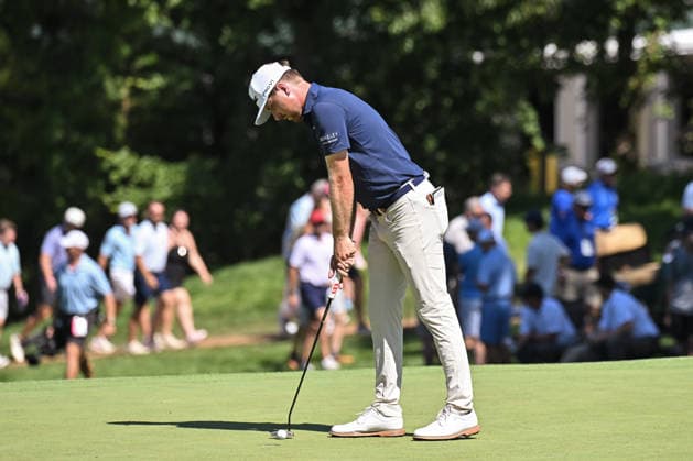 ST. LOUIS, MO - AUGUST 20: Ryan Gerard of the United States taps in for a par on the 9th green during the first round of the PGA, Golf Herren BMW Championship ship round one on Thursday August 20th, 2026 at Bellerive Country Club in Town and Country, MO (Photo by Rick Ulreich Icon Sportswire) GOLF: AUG 20 PGA BMW Championship EDITORIAL USE ONLY Icon2608206359146