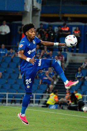 Johan Mojica seen during Conference League 2026 27 Play-off game, 1st leg match between Getafe CF and FK Partizan played at Coliseum Stadium in Madrid (Marta Lopez Ball Raw Images) Getafe Estadio Coliseum Spain Copyright: xMartaxLopezx MartaLopez_BallRawImages_Getafe-Partizan-110