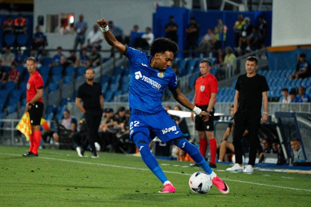 Johan Mojica seen during Conference League 2026 27 Play-off game, 1st leg match between Getafe CF and FK Partizan played at Coliseum Stadium in Madrid (Marta Lopez Ball Raw Images) Getafe Estadio Coliseum Spain Copyright: xMartaxLopezx MartaLopez_BallRawImages_Getafe-Partizan-145