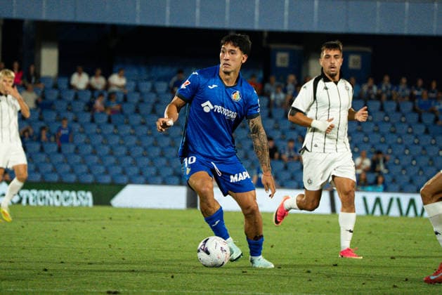 Martin Satriano seen during Conference League 2026 27 Play-off game, 1st leg match between Getafe CF and FK Partizan played at Coliseum Stadium in Madrid (Marta Lopez Ball Raw Images) Getafe Estadio Coliseum Spain Copyright: xMartaxLopezx MartaLopez_BallRawImages_Getafe-Partizan-180