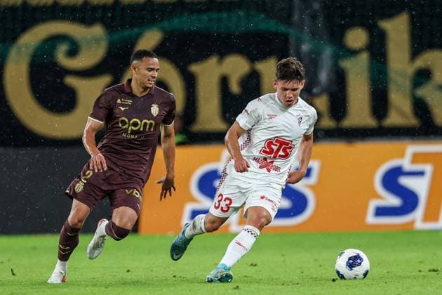 August 20, 2026, Zabrze, Poland: Vanderson de Oliveira Campos (L) and Maksym Khlan of Gornik Zabrze (R) seen in action during the UEFA Conference League 2026 2027 match between Gornik Zabrze and AS Monaco at Municipal Stadium (Zabrze). FInal Score; Gornik Zabrze 2:3 AS Monaco..UEFA Conference League 2026 2027 match between Gornik Zabrze and AS Monaco UEFA Conference League 2026 2027 Match Gornik Zabrze And AS Monaco In Zabrze, Poland - 20 Aug 2026  - ZUMAs197 20260820_aaa_s197_335 Copyright: xGrzegorzxWajdax