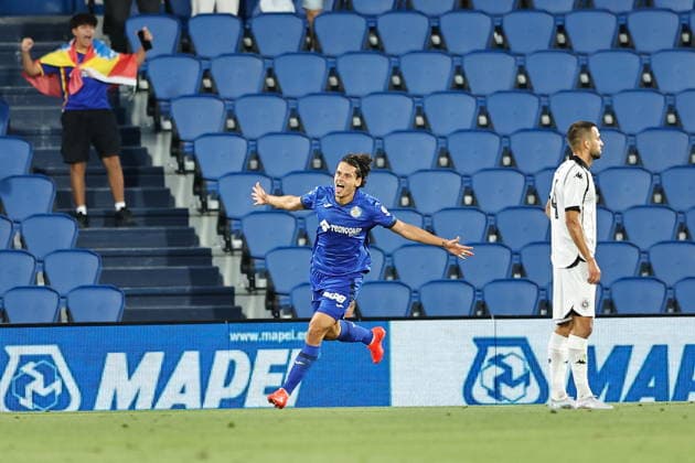 Enes Unal (Getafe), AUGUST 20, 2026 - Football Soccer : Unal celebrate after his goal during UEFA Europa Conference League Play-offs 1st leg match between Getafe CF - FK Partizan at the Estadio Coliseum de Getafe in Getafe, Spain. Noxthirdxpartyxsales  aflo_341828114 MutsuxKawamorix