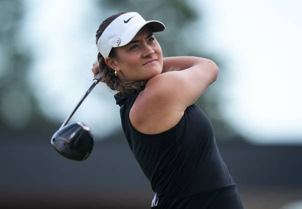 August 20, 2026, Edmonton, Ab, CANADA: Kiara Romero, of the U.S., watches her tee shot on the 10th hole during the first round at the CPKC Canadian Women s Open LPGA, Golf Damen golf tournament, in Edmonton, on Thursday, August 20, 2026. Canada News - August 20, 2026  - ZUMAc35_ 20260820_zaf_c35_191 Copyright: xDarrylxDyckx