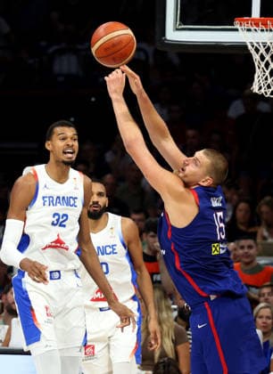 20.08.2026 Belgrade Serbia-France international men s basketball frienldy match Victor Wembanyama(L) France,Nikola Jokic(R) Serbia :D.Sandic