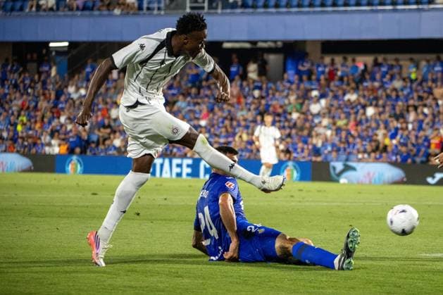 UEFA Conference League 2026 2027: Getafe vs. Partizan in Madrid, Spain - 20 Aug 2026 Demba Seck of Partizan seen in action during the first leg of the 2026 2027 UEFA Conference League Play-Offs between Getafe and Partizan at the Coliseum Alfonso Pérez Stadium in Getafe, Madrid. Final score: Getafe 3-1 Partizan Madrid Spain Copyright: xDavidxCanalesx xSOPAxImagesx David-Canales-1443427