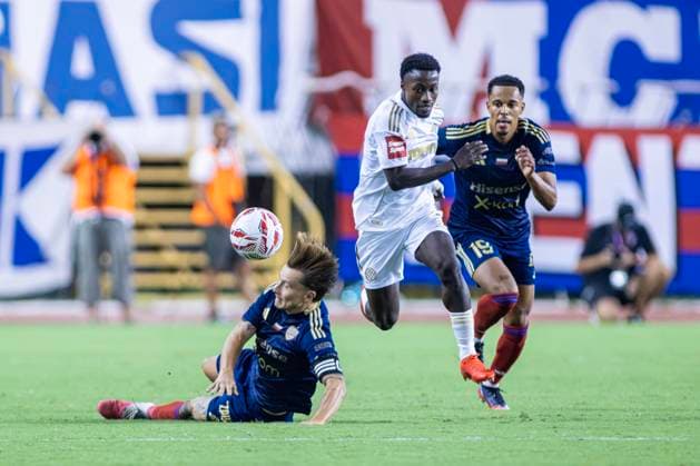August 20, 2026, Split, Dalmatia, Croatia: Abdoulie Sanyang Bmba (HNK Hajduk Split) 7 in action with the ball during the UEFA Conference League 2026 27 Play Off Round First Leg match between HNK Hajduk Split and Rakow Czestochowa at Poljud Stadium. On photo Abdoulie Sanyang Bmba (HNK Hajduk Split) 7 , Fran Tudor (Rakow Czestochowa ) and Michael Ame yaw (Rakow Czestochowa ) 19. Split Croatia - ZUMAp210 20260820_zsp_p210_042 Copyright: xMajaxPrgometx