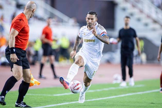 August 20, 2026, Split, Dalmatia, Croatia: Marko Livaja (HNK Hajduk Split) 10 in action with ball the UEFA Conference League 2026 27 Play Off Round First Leg match between HNK Hajduk Split and Rakow Czestochowa at Poljud Stadium. UEFA Conference League 2026 27 Play Off Round First Leg: HNK Hajduk Split Vs Rakow Czestochowa 2:2  - ZUMAp210 20260820_zsp_p210_046 Copyright: xMajaxPrgometx