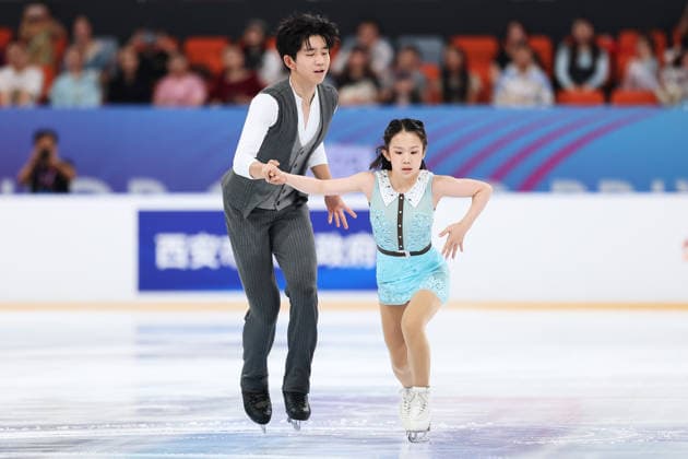 XI AN, CHINA - AUGUST 20: Chen Yuxuan and Dong Yinbo of China compete in the junior pairs short program on day 1 of the ISU Figure skating, Eiskunstlauf Junior Grand Prix Xi an 2026 on August 20, 2026 in Xi an, Shaanxi Province of China.  Copyright: xVCGx 111661116280