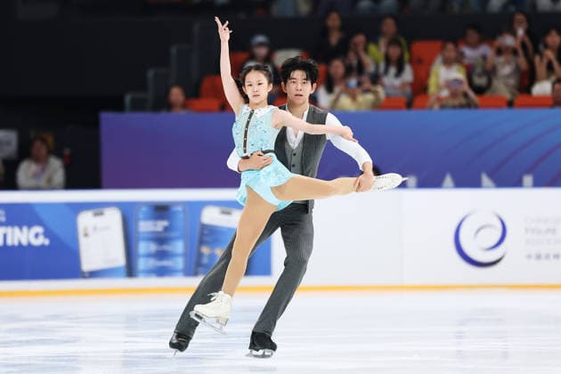 XI AN, CHINA - AUGUST 20: Chen Yuxuan and Dong Yinbo of China compete in the junior pairs short program on day 1 of the ISU Figure skating, Eiskunstlauf Junior Grand Prix Xi an 2026 on August 20, 2026 in Xi an, Shaanxi Province of China.  Copyright: xVCGx 111661116285