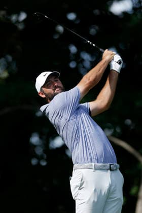 ST. LOUIS, MO - AUGUST 20: Scottie Scheffler of United States of America plays from the tee at the fourteenth hole during the first round of the BMW Championship on August 20, 2026 at Bellerive Country Club in St Louis, Missouri. (Photo by Joe Robbins Icon Sportswire) GOLF: AUG 20 PGA, Golf Herren BMW Championship EDITORIAL USE ONLY Icon5732608200541