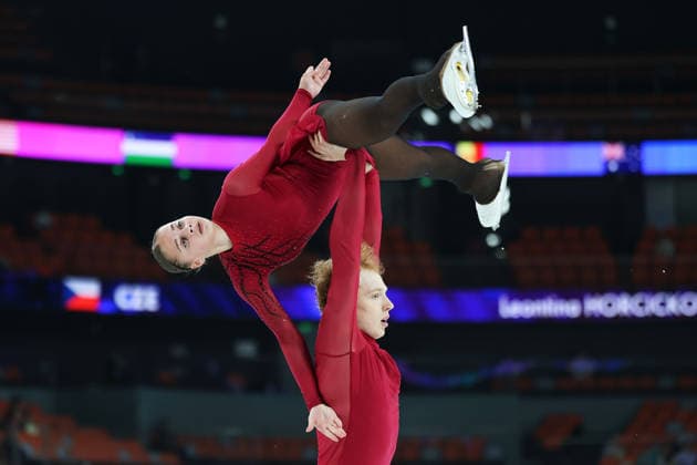XI AN, CHINA - AUGUST 20: Leontina Horcickova and Jindrich Klement of Czechia compete in the junior pairs short program on day 1 of the ISU Figure skating, Eiskunstlauf Junior Grand Prix Xi an 2026 on August 20, 2026 in Xi an, Shaanxi Province of China.  Copyright: xVCGx 111661122274