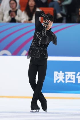 XI AN, CHINA - AUGUST 21: Felix Haoyu Zeng of Germany performs in the Junior Men - Short Program on day 2 of the ISU Figure skating, Eiskunstlauf Junior Grand Prix Xi an 2026 on August 21, 2026 in Xi an, Shaanxi Province of China.  Copyright: xVCGx 111661230007