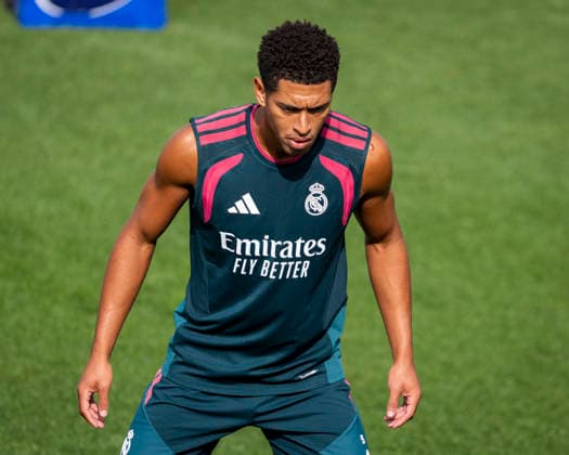 Real Madrid training session Jude Bellingham of Real Madrid CF is seen training with his teammates during the training session ahead of their opening LaLiga EA Sports match against RCD Espanyol de Barcelona at Ciudad Real Madrid on August 21, 2026 in Madrid, Spain. Madrid Ciudad Real Madrid Madrid Spain Copyright: xAlbertoxGardinx AGardin_20260821_Foot_Rea_Mad_Tra_0001