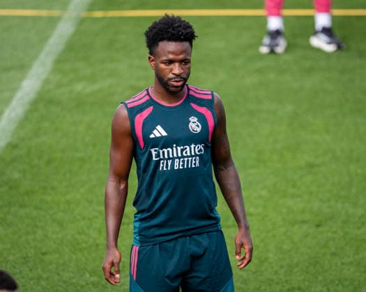 Real Madrid training session Vinicius Junior of Real Madrid CF is seen training with his teammates during the training session ahead of their opening LaLiga EA Sports match against RCD Espanyol de Barcelona at Ciudad Real Madrid on August 21, 2026 in Madrid, Spain. Madrid Ciudad Real Madrid Madrid Spain Copyright: xAlbertoxGardinx AGardin_20260821_Foot_Rea_Mad_Tra_0110