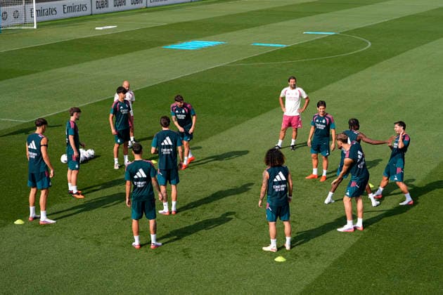 August 21, 2026, Valdebebas, Madrid, Spain: Players of Real Madrid during the training day of Real Madrid ahead the Spanish League, LaLiga EA Sports, football match against RC Espanyol de Barcelona at Ciudad Deportiva Real Madrid on August 21, 2026, in Valdebebas, Madrid, Spain. Valdebebas Spain - ZUMAa181 20260821_zaa_a181_034 Copyright: xOscarxJ.xBarrosox