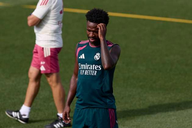 August 21, 2026, Madrid, Spain: Vinicius Junior of Real Madrid CF seen in action during the training session at Ciudad Real Madrid, on the eve of the LaLiga EA Sports 2026 2027 week 2 football match between RCD Espanyol and Real Madrid CF.Real Madrid CF holds its final training session and pre-match press conference, PK, Pressekonferenz ahead of its first LaLiga game, tomorrow at RCD Espanyol s home stadium Madrid Spain - ZUMAs197 20260821_aaa_s197_044 Copyright: xFedericoxTitonex