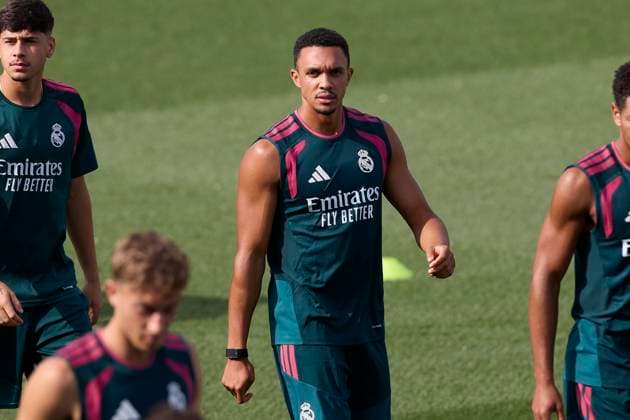 August 21, 2026, Madrid, Spain: Trent Alexander-Arnold of Real Madrid CF seen in action during the training session at Ciudad Real Madrid, on the eve of the LaLiga EA Sports 2026 2027 week 2 football match between RCD Espanyol and Real Madrid CF.Real Madrid CF holds its final training session and pre-match press conference, PK, Pressekonferenz ahead of its first LaLiga game, tomorrow at RCD Espanyol s home stadium Madrid Spain - ZUMAs197 20260821_aaa_s197_061 Copyright: xFedericoxTitonex