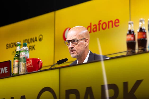 21.08.2026, Fussball, Bilanzpressekonferenz von Borussia Dortmund. Geschäftsführer Carsten Cramer (Borussia Dortmund). Dortmund Signal Iduna Park NRW Deutschland xRHR-FOTO DEx *** August 21, 2026, Soccer, Borussia Dortmund Managing Director Carsten Cramer s financial results press conference, Borussia Dortmund, Signal Iduna Park, North Rhine-Westphalia, Germany, xRHR PHOTO DEx Copyright: DennisxEwert RHR-FOTOx RHR-FOTO DE