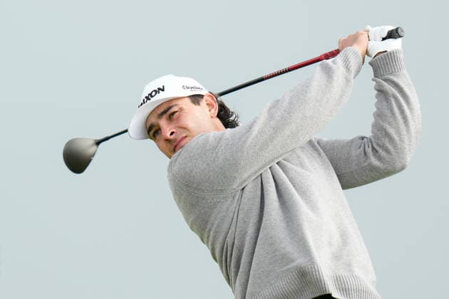 BALMEDIE, SCOTLAND - AUG 21: Maximilian Steinlechner (AUT) plays from the second tee during Round 2 at the 2026 Nexo Championship at the Trump International Golf Links, Balmedie on August 21, 2026 in Aberdeenshire, Scotland The 2026 Nexo Championship