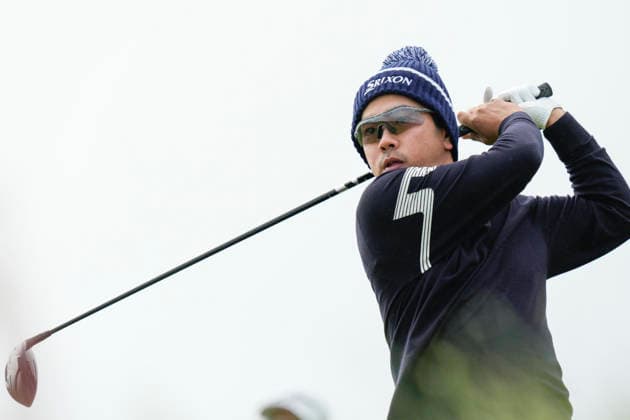 BALMEDIE, SCOTLAND - AUG 21: Tatsunori Shogenji (JPN) plays from the eighth tee during Round 2 at the 2026 Nexo Championship at the Trump International Golf Links, Balmedie on August 21, 2026 in Aberdeenshire, Scotland The 2026 Nexo Championship