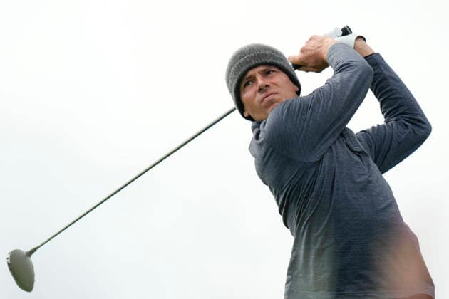 BALMEDIE, SCOTLAND - AUG 21: Felix Mory (FRA) plays from the eighth tee during Round 2 at the 2026 Nexo Championship at the Trump International Golf Links, Balmedie on August 21, 2026 in Aberdeenshire, Scotland The 2026 Nexo Championship