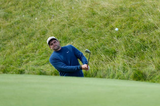 BALMEDIE, SCOTLAND - AUG 21: Casey Jarvis (RSA) chips to the 7th green during Round 2 at the 2026 Nexo Championship at the Trump International Golf Links, Balmedie on August 21, 2026 in Aberdeenshire, Scotland The 2026 Nexo Championship