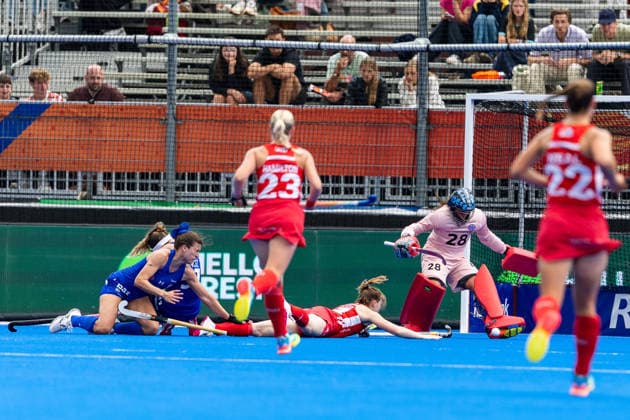 FIH Hockey World Cup: England v Chile Women AMSTELVEEN, NL - AUGUST 21: Natalia Salvador of Chile during the FIH Hockey World Cup match between England and Chile Women at Wagener Stadion on August 21, 2026 in Amstelveen, Netherlands. Amstelveen Wagener Stadion Netherlands Content not available for redistribution in The Netherlands directly or indirectly through any third parties. Copyright: xMarcelxvanxPlateringenx