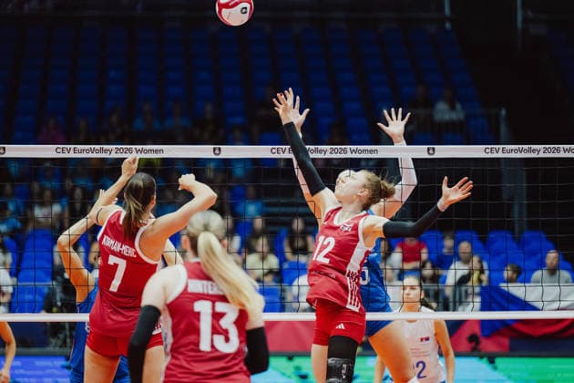 VOLLEYBALL - Eurovolley 2026, AUT vs SRB BRNO,CZECH REPUBLIC,21.AUG.26 - VOLLEYBALL - CEV Women s European Championship, EM, Europameisterschaft 2026, Austria vs Serbia. Image shows Victoria Deisl (AUT).  GEPAxpictures xAlexanderxSolc