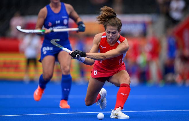 Hockey World Cup Day Seven Anna Toman shoots at goal during the match Chile in the Pool G classification group in the 2026 FIH Hockey World Cup at Wagener Stadium, Amstelveen 21 08 2026 UK Newspapers OUT Copyright: xGraemexWilcocksonx FIL-23806-0018