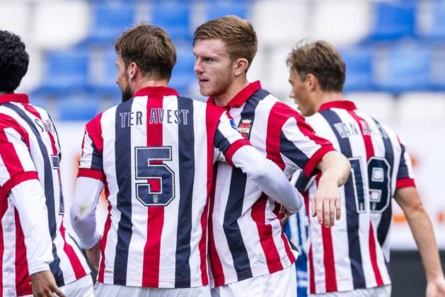 TILBURG , 21-08-2026 , Koning Willem II stadium , season 2026 2027 , Dutch Eredivisie football , match between Willem II and Telstar (friendly) , picture shows Willem II player Devin Haen celebrating the goal. Willem II - Telstar (friendly)  x205893903x Copyright: