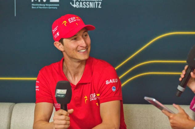 Sail GP Germany Sassnitz 2026 Eröffnungspressekonferenz - Forian Trittel, Wing Trimmer des Teams Los Gallos Spain Sassnitz Ostsee Mecklenburg-Vorpommern Deutschland *** Sail GP Germany Sassnitz 2026 Opening Press Conference: Forian Trittel, Wing Trimmer for Team Los Gallos Spain, Sassnitz, Baltic Sea, Mecklenburg-Western Pomerania, Germany
