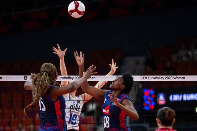 260821 Eve Mathi of France during the CEV EuroVolley 2026 group stage volleyball match between France and Slovakia on August 21, 2026 in Gothenburg. Photo: Mathias Bergeld BILDBYRAN kod MB MB1401 volleyboll volleyball cev eurovolley 2026 volleyboll-em france slovakia dam bbeng frankrike slovakien women kvinner *** August 21, 2026: Eve Mathi of France during the CEV EuroVolley 2026 group stage volleyball match between France and Slovakia on August 21, 2026 in Gothenburg. Photo by Mathias Bergeld. BILDBYRAN code MB MB1401 volleyball CEV EuroVolley 2026 women s volleyball European Championship France Slovakia  Copyright: MATHIASxBERGELD BB260821MB011