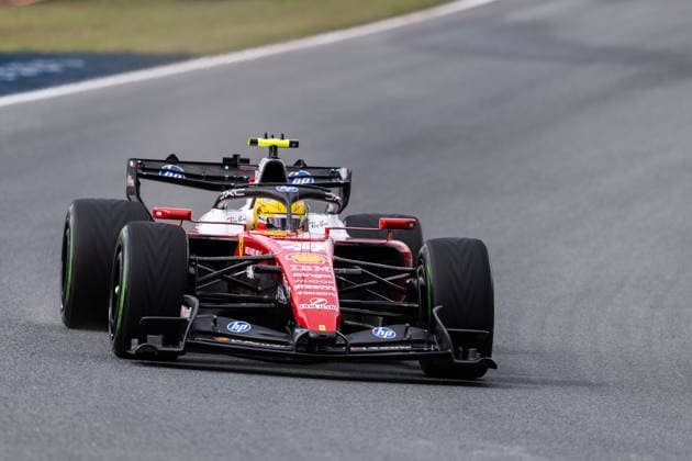 (44) Lewis Hamilton (GBR) - Scuderia Ferrari HP - Ferrari SF-26 - Ferrari during the Practice 1 of Formula 1 Heineken Dutch Grand Prix 2026 at Circuit Zandvoort in Zandvoort, Netherlands. Round 14 of 24 of the 2026 FIA Formula One World Championship, WM, Weltmeisterschaft held August 21-23, 2026. The weekend features the F1 Sprint format, with a Sprint race on Saturday in addition to the Grand Prix on Sunday. Circuit Zandvoort, set in the dunes of the North Sea coast, is renowned for its steeply banked corners. Formula 1 Heineken Dutch Grand Prix 2026 - Round 14 of 24 - Circuit Zandvoort, Zandvoort, Netherlands F1-2026-R14-NED