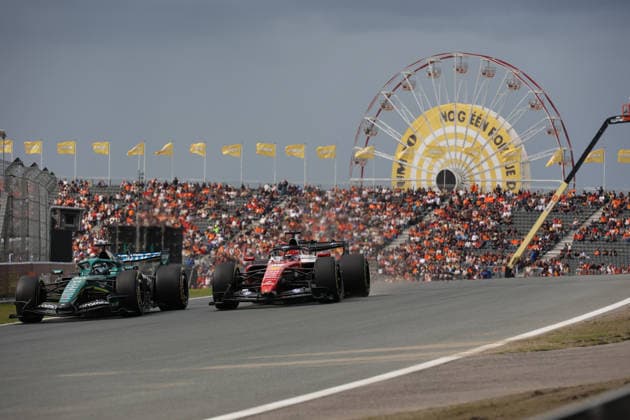 21.08.2026, Circuit Park Zandvoort, Zandvoort, FORMULA 1 HEINEKEN DUTCH GRAND PRIX 2026, Lance Stroll (CAN), Aston Martin Aramco Formula One Team, Charles Leclerc (MCO), Scuderia Ferrari HP (Photo by Alessandro Martellotta Hasan Bratic DeFodi Images) - *** August 21, 2026, Circuit Park Zandvoort, Zandvoort, 2026 FORMULA 1 HEINEKEN DUTCH GRAND PRIX, Lance Stroll (CAN), Aston Martin Aramco Formula One Team, Charles Leclerc (MCO), Scuderia Ferrari HP Photo by Alessandro Martellotta Hasan Bratic DeFodi Images