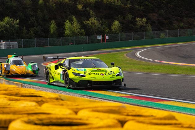 Kessel Racing 4 Hours of Spa Francorchamps ELMS Kessel Racing Ferrari 296 LMGT3 Evo 57 gefahren von Takeshi Kimura, Mathys Jaubert und Daniel Serra 4 Hours of Spa Francorchamps Lauf der European Le Mans Series in Spa (Belgien, Lüttich) *** Kessel Racing 4 Hours of Spa Francorchamps ELMS Kessel Racing Ferrari 296 LMGT3 Evo 57 driven by Takeshi Kimura, Mathys Jaubert, and Daniel Serra 4 Hours of Spa Francorchamps race of the European Le Mans Series in Spa, Belgium, Liège